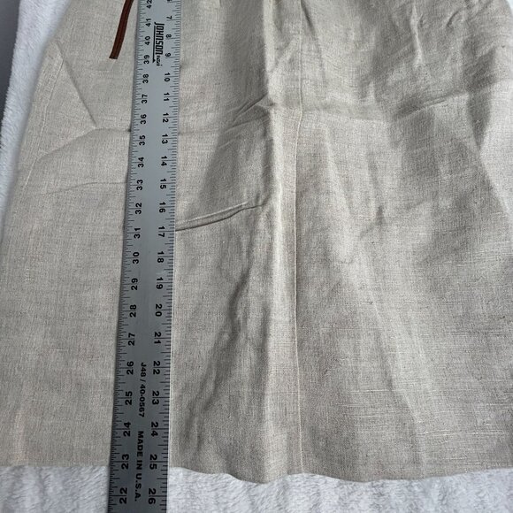 Harvé Benard Womens Linen Blend Pencil Skirt Size 12 Beige Pockets Career New - Picture 10 of 10